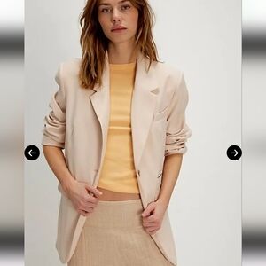 Free People Paper Cut Blazer Brazilian Sand Women's